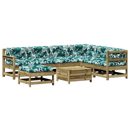 8Dílná Zahradní Sedací Souprava A Podušky Impregnovaná Borovice