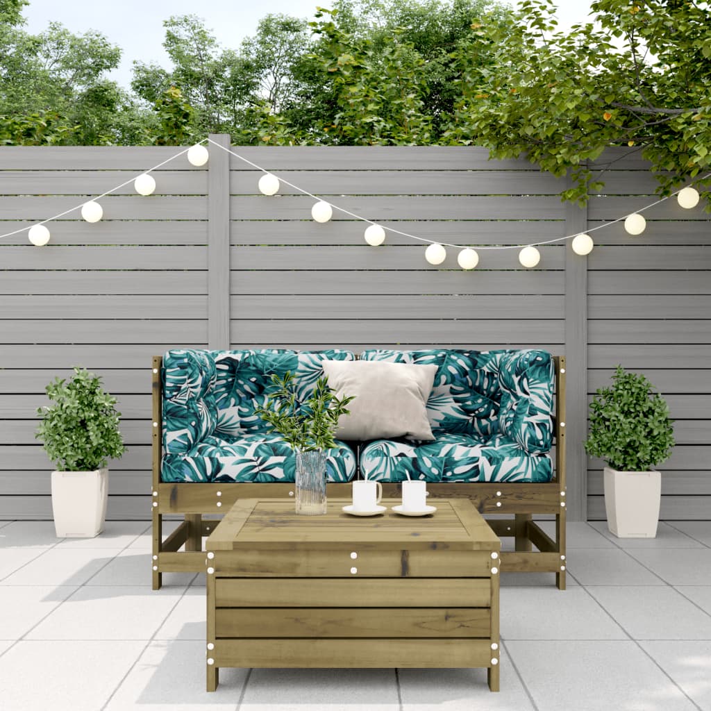 3Dílná Zahradní Sedací Souprava A Podušky Impregnovaná Borovice