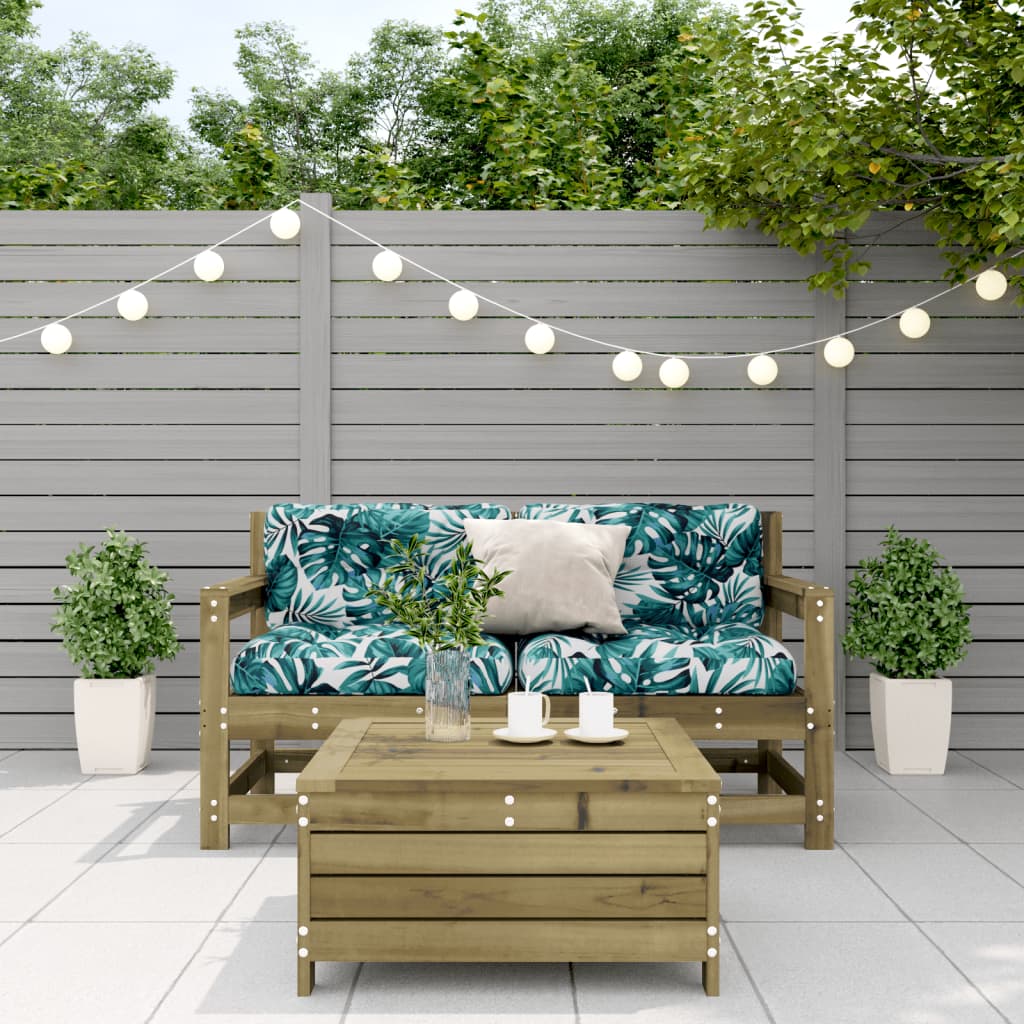 3Dílná Zahradní Sedací Souprava A Podušky Impregnovaná Borovice