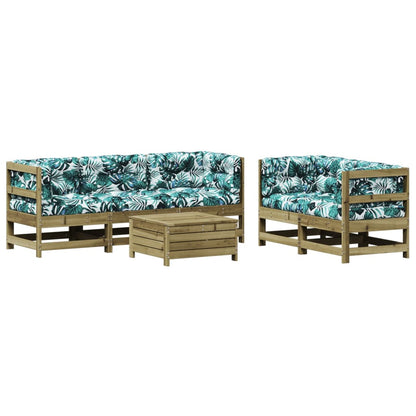 6Dílná Zahradní Sedací Souprava A Podušky Impregnovaná Borovice