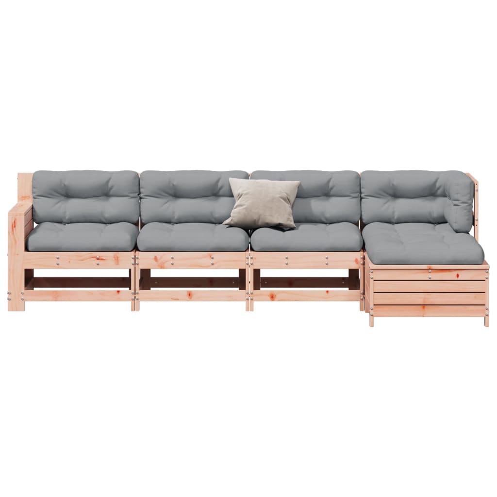 5Dílná Zahradní Sedací Souprava S Poduškami Masivní Douglaska