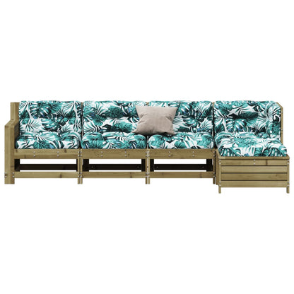 5Dílná Zahradní Sedací Souprava A Podušky Impregnovaná Borovice