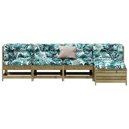 5Dílná Zahradní Sedací Souprava A Podušky Impregnovaná Borovice