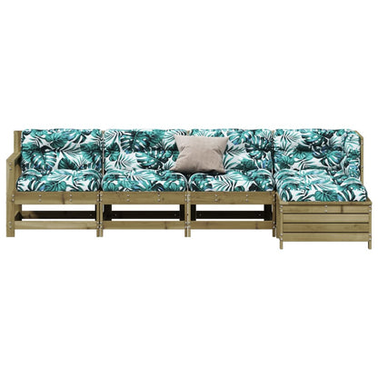 5Dílná Zahradní Sedací Souprava A Podušky Impregnovaná Borovice