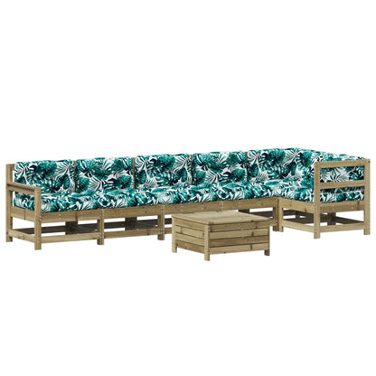 7Dílná Zahradní Sedací Souprava A Podušky Impregnovaná Borovice