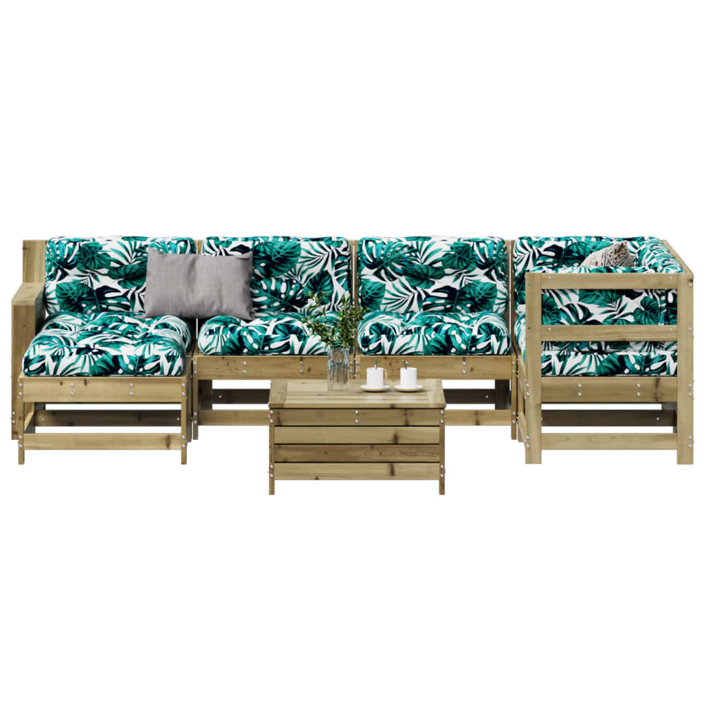 7Dílná Zahradní Sedací Souprava A Podušky Impregnovaná Borovice
