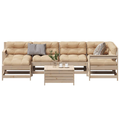 7Dílná Zahradní Sedací Souprava S Poduškami Masivní Borovice