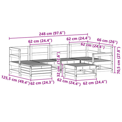 7Dílná Zahradní Sedací Souprava Impregnovaná Borovice