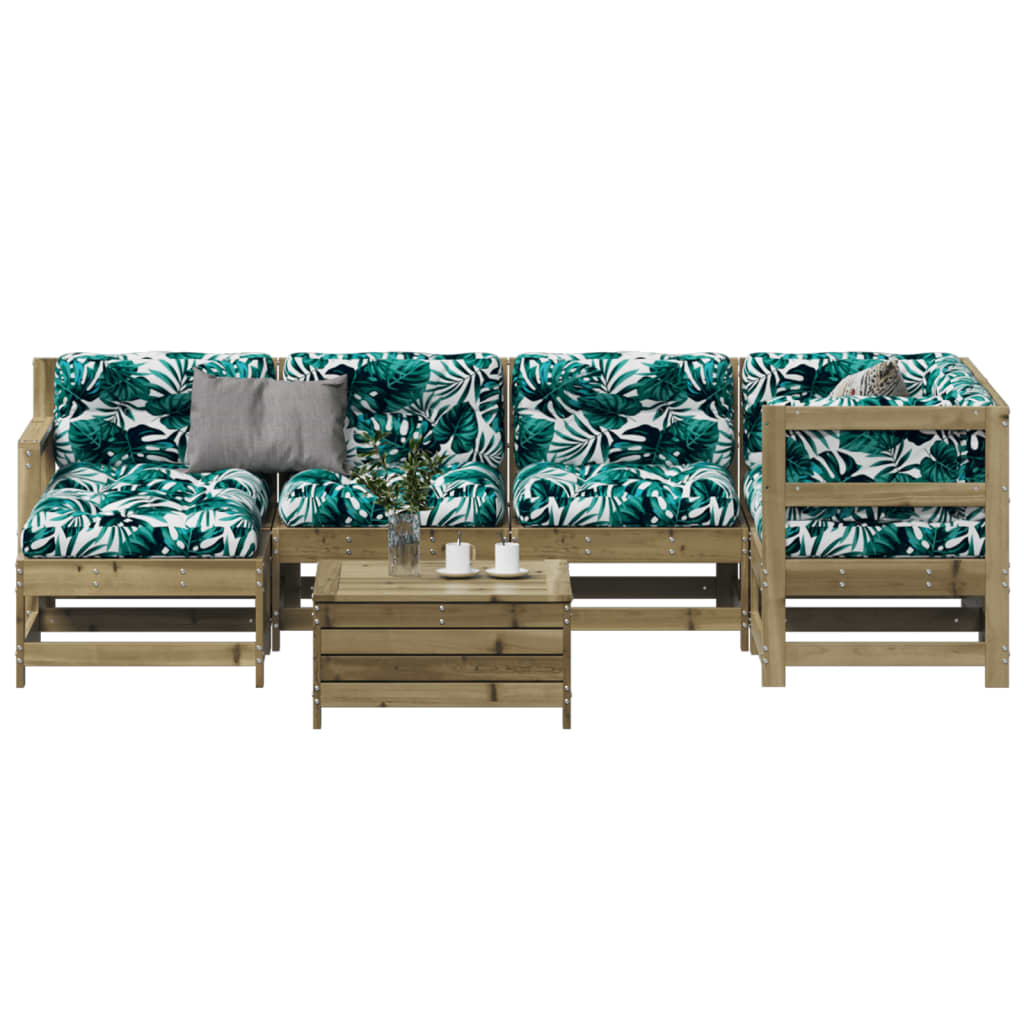 7Dílná Zahradní Souprava S Poduškami Bílá Masivní Borovice