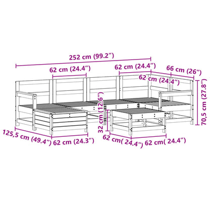 7Dílná Zahradní Sedací Souprava Impregnovaná Borovice