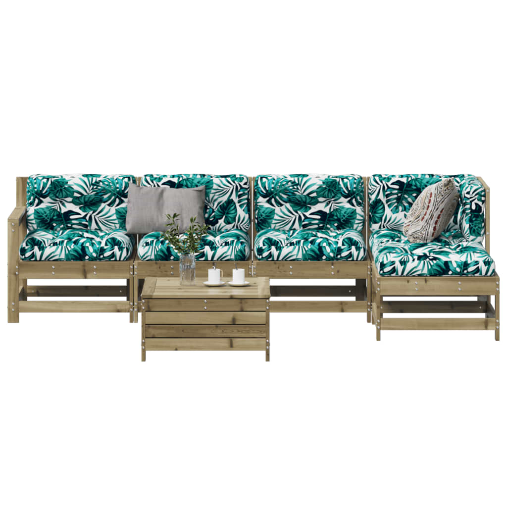 6Dílná Zahradní Sedací Souprava S Poduškami Masivní Borovice