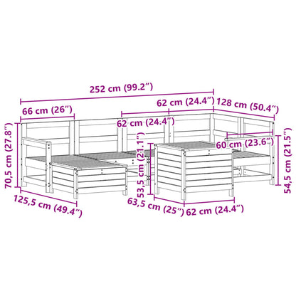 7Dílná Zahradní Sedací Souprava Masivní Dřevo Douglasky