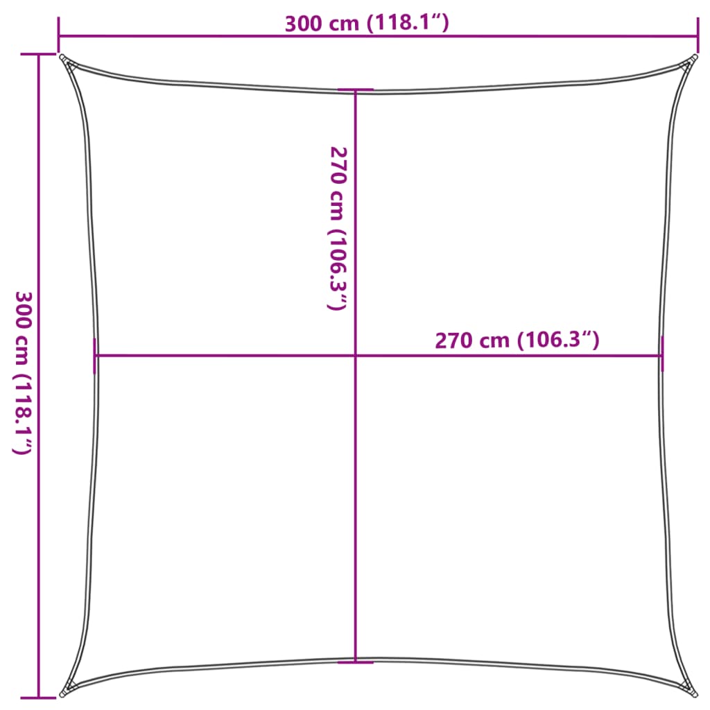 Stínicí Plachta 160 G/M² Čtverec Hdpe Světle Šedá