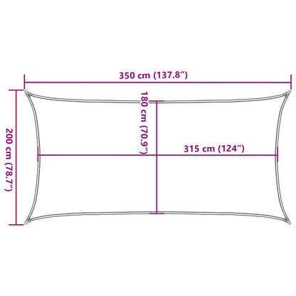 Plachta Proti Slunci 160 G/M² Obdélník Světle Šedá 2X3,5 M Hdpe