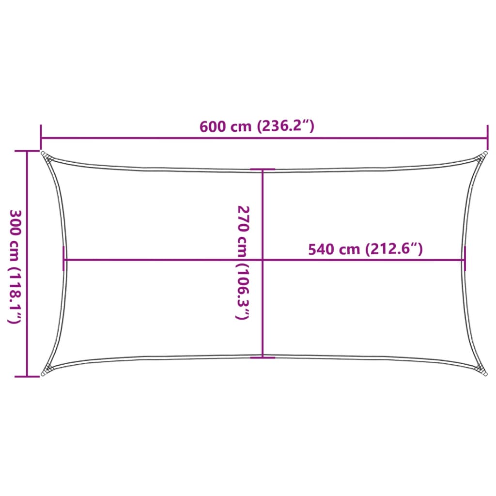 Plachta Proti Slunci 160 G/M² Obdélník Hdpe Světle Šedá