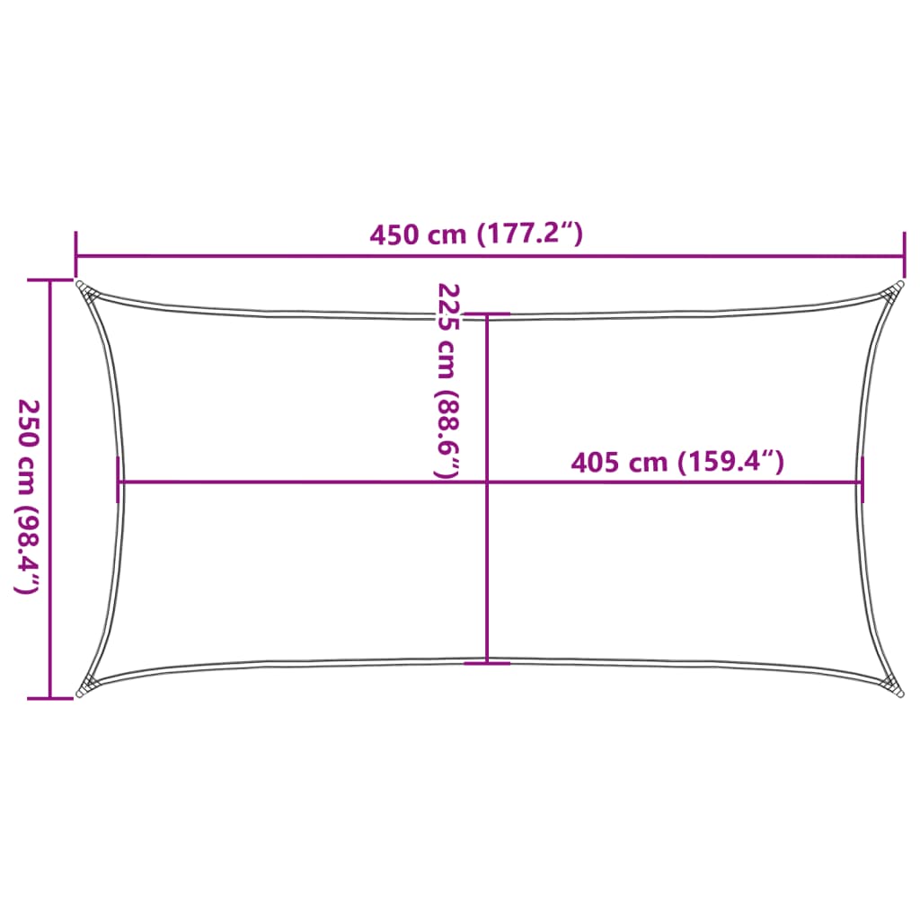 Plachta Proti Slunci 160 G/M² Obdélník 2,5 X 4,5 M Hdpe