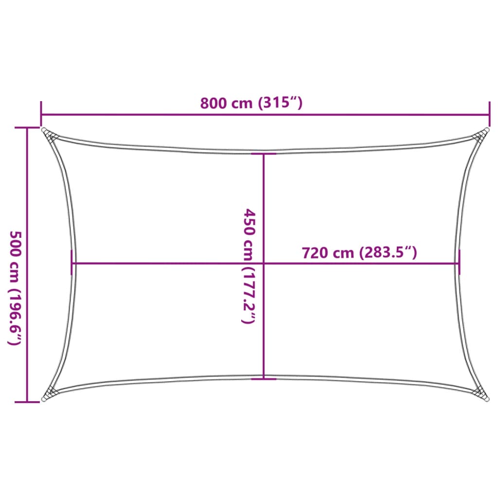 Plachta Proti Slunci 160 G/M² Obdélník Písková 5 X 8 M Hdpe
