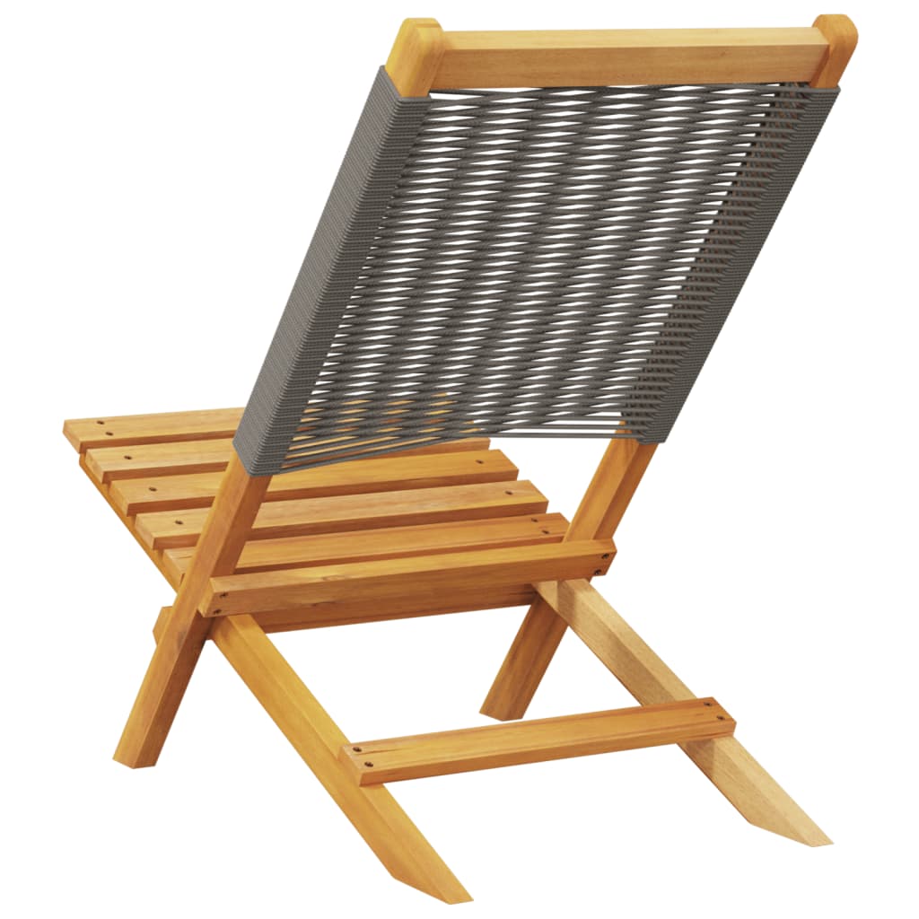 Skládací Zahradní Židle 8 Ks Šedé Masivní Akáciové Dřevo