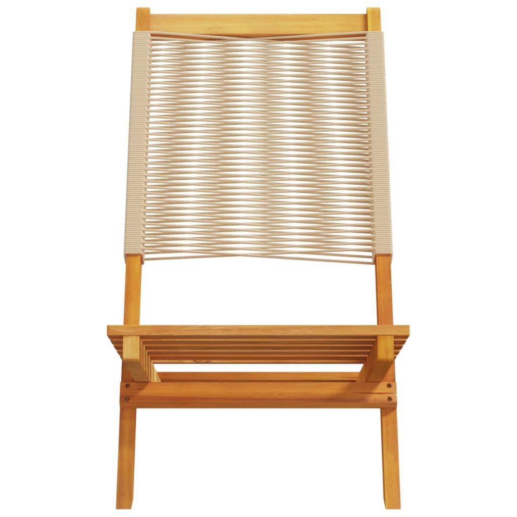 Skládací Zahradní Židle 6 Ks Béžové Masivní Akáciové Dřevo