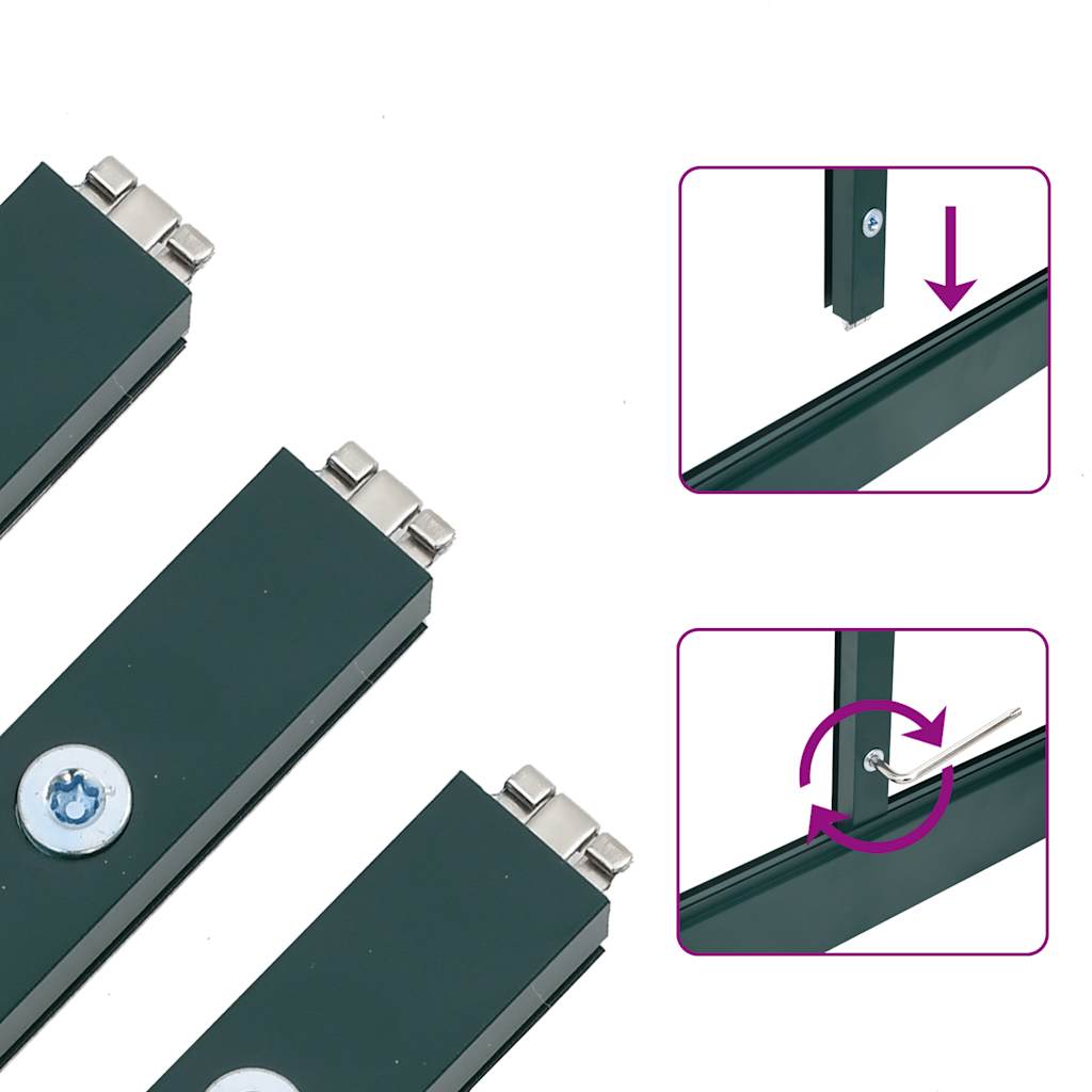 Skleník S Podkladovým Rámem Zelený Hliník