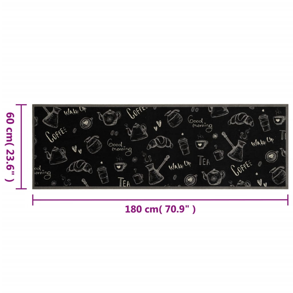 Kuchyňský Koberec Omyvatelný Černý Samet Ráno