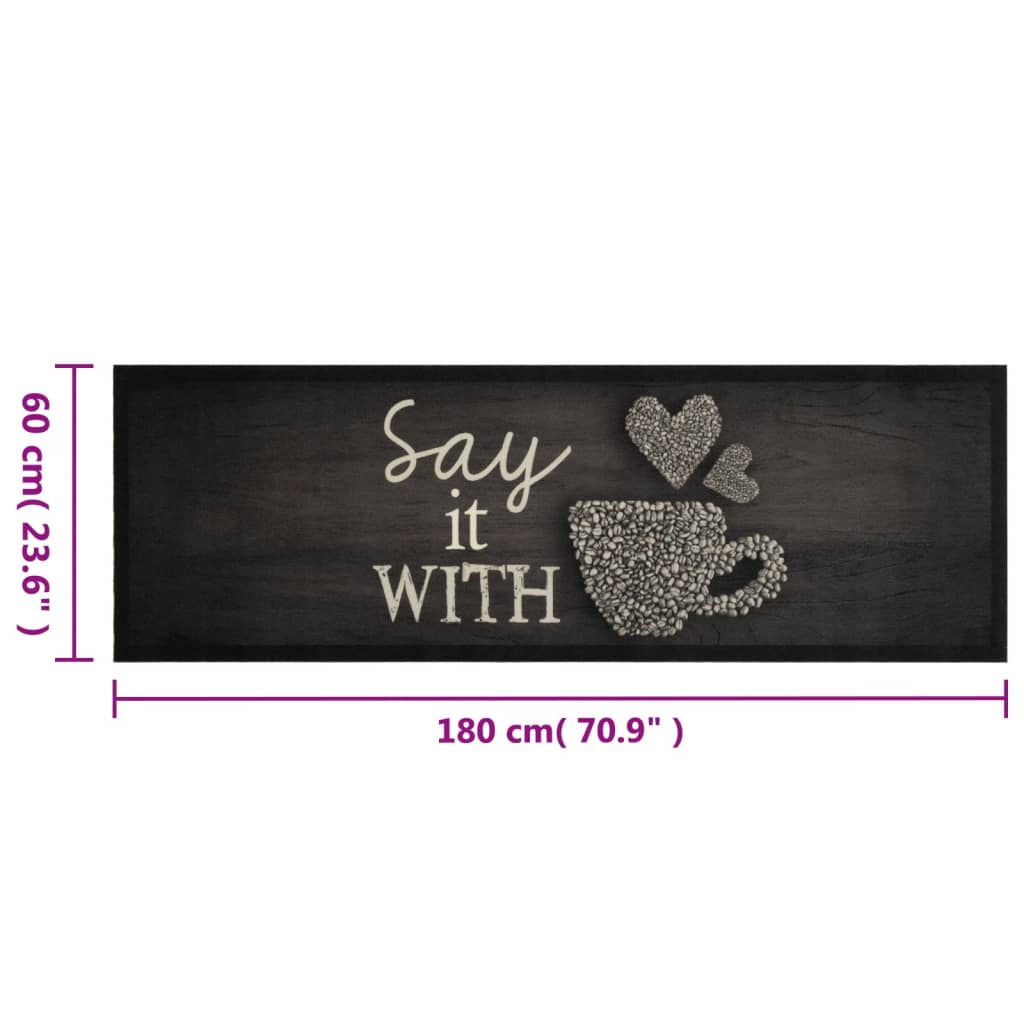 Kuchyňský Koberec Omyvatelný Šálek Černý Samet Šálek