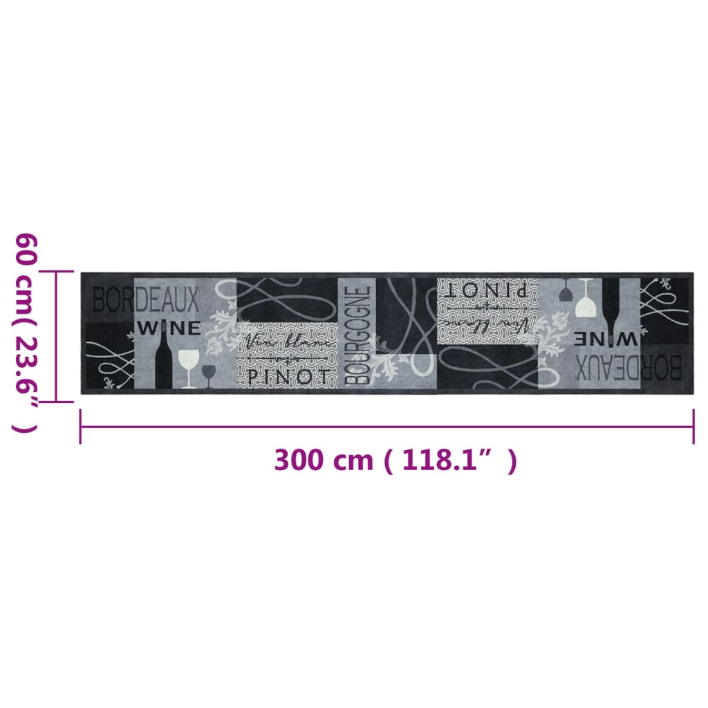 Kuchyňský Koberec Omyvatelný Víno Šedý Samet Vínová