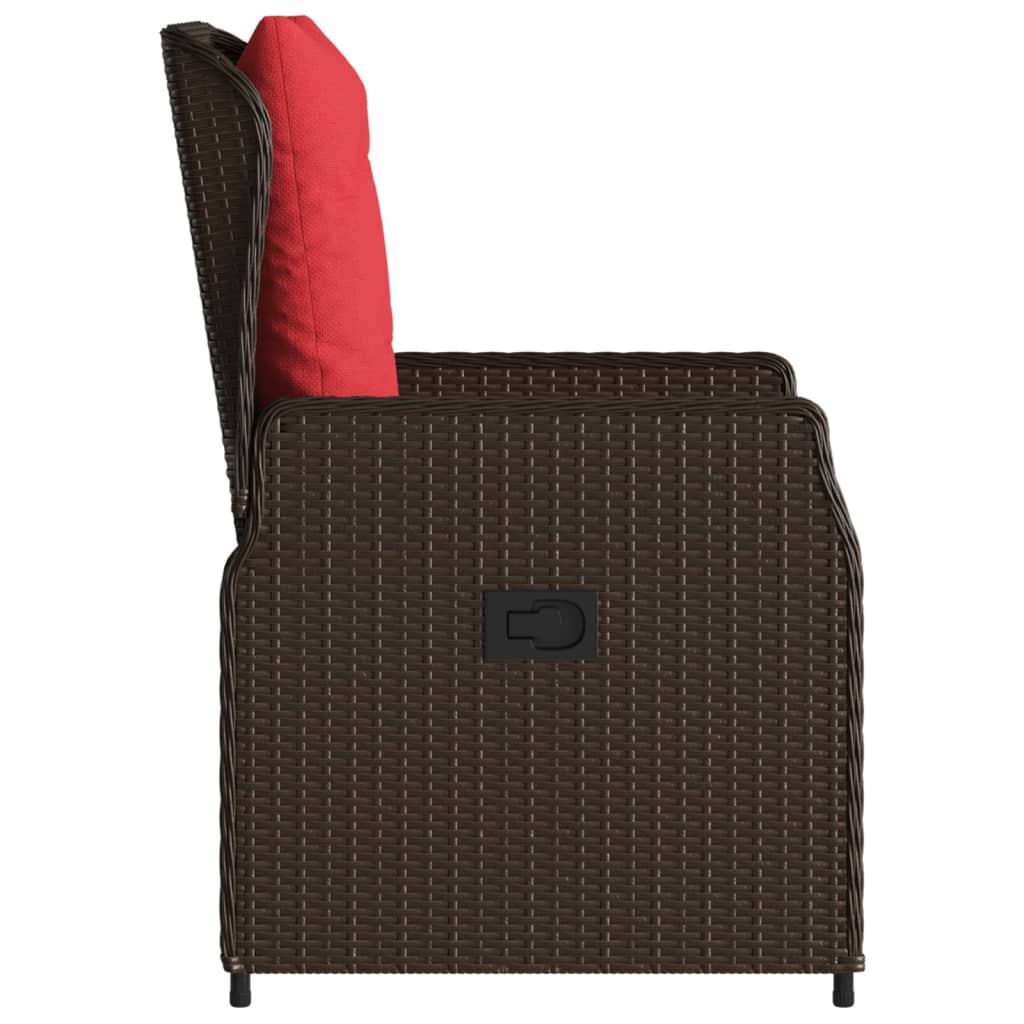 Polohovací Zahradní Židle 2 Ks Hnědé Polyratanové