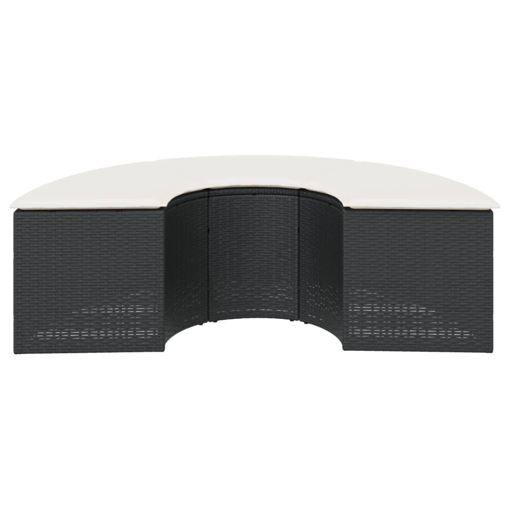 Zahradní Podnožka S Poduškou Černá Polyratan