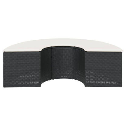 Zahradní Podnožka S Poduškou Černá Polyratan