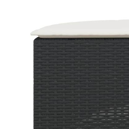 Zahradní Podnožka S Poduškou Černá Polyratan