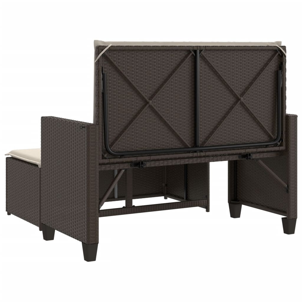 Zahradní Lavice S Poduškami A Podnožkou Polyratan