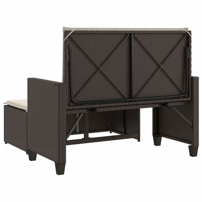 Zahradní Lavice S Poduškami A Podnožkou Polyratan