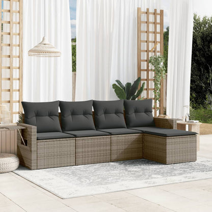 6Dílná Zahradní Sedací Souprava S Poduškami Šedá Polyratan