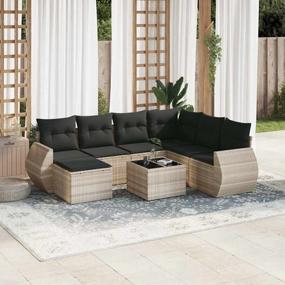 7Dílná Zahradní Sedací Souprava S Poduškami Černá Polyratan
