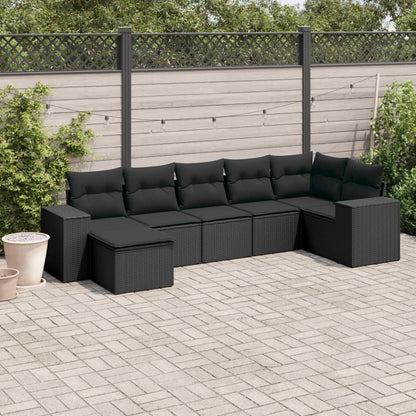 7Dílná Zahradní Sedací Souprava S Poduškami Béžová Polyratan