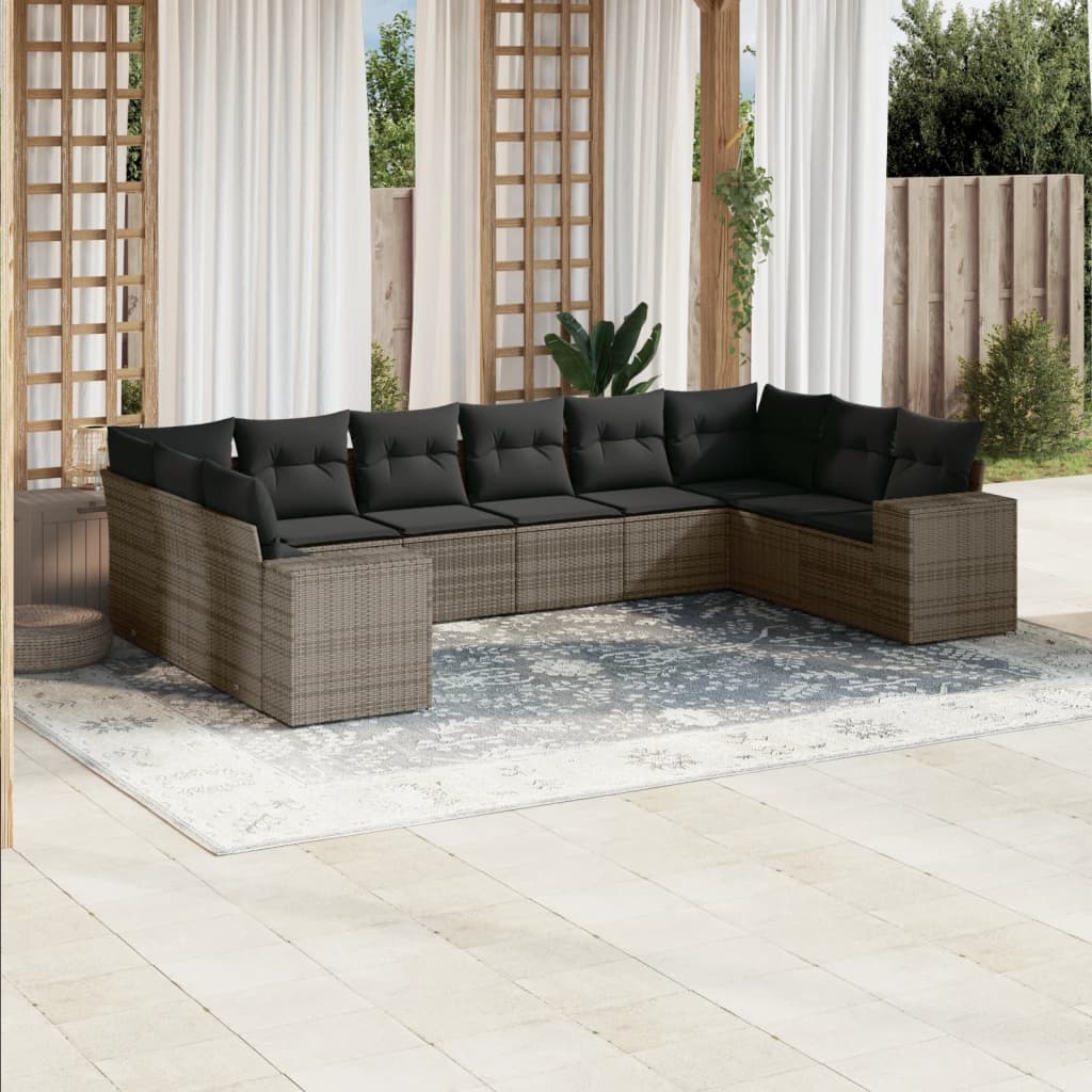 11Dílný Zahradní Sedací Souprava S Poduškami Béžový Polyratan