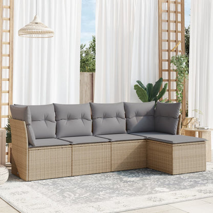 6Dílná Zahradní Sedací Souprava S Poduškami Béžová Polyratan