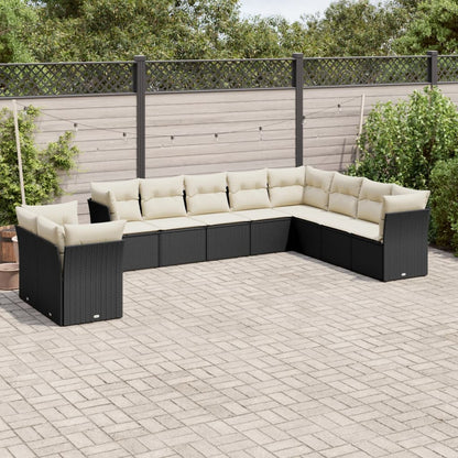 11Dílný Zahradní Sedací Souprava S Poduškami Béžový Polyratan