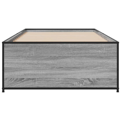 Rám Postele Šedý Sonoma 100 X 200 Cm Kompozitní Dřevo A Kov
