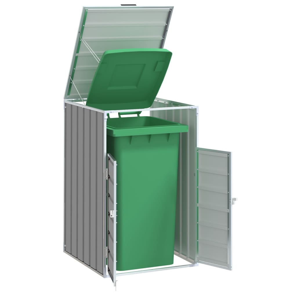 Box Na 3 Popelnice Šedý 216 X 81 X 115 Cm Ocel