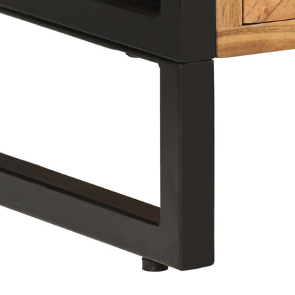 Koupelnová Skříňka 40X27X190 Cm Železo A Masivní Akáciové Dřevo