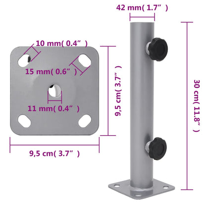 Základna Pro Slunečník Pro Tyč Ø 32/34/38 Mm Stříbrná Ocel