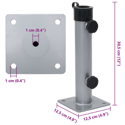 Základna Pro Slunečník Pro Tyč Ø 38/48 Mm Stříbrná Ocel