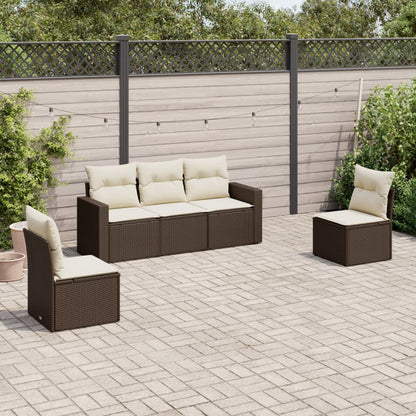 6Dílná Zahradní Sedací Souprava S Poduškami Béžová Polyratan