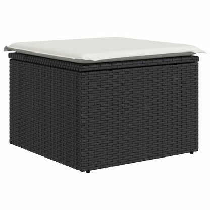 8Dílná Zahradní Sedací Souprava S Poduškami Černá Polyratan