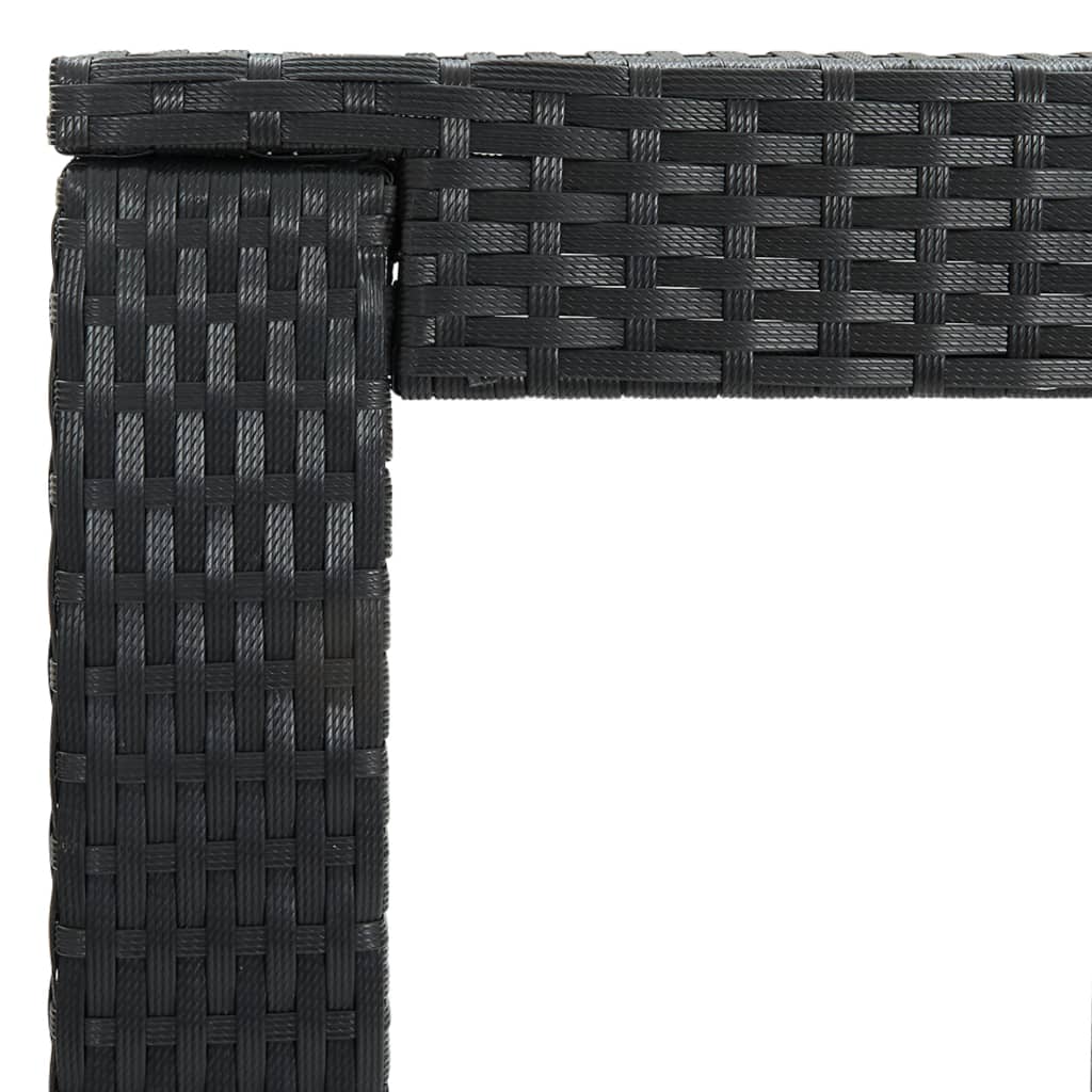 5Dílný Zahradní Barový Set S Poduškami Černý Polyratan