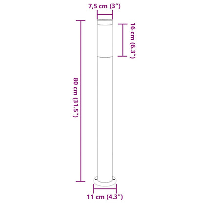 Sloupková Světla 3 Ks 80 Cm Nerezová Ocel Ip44