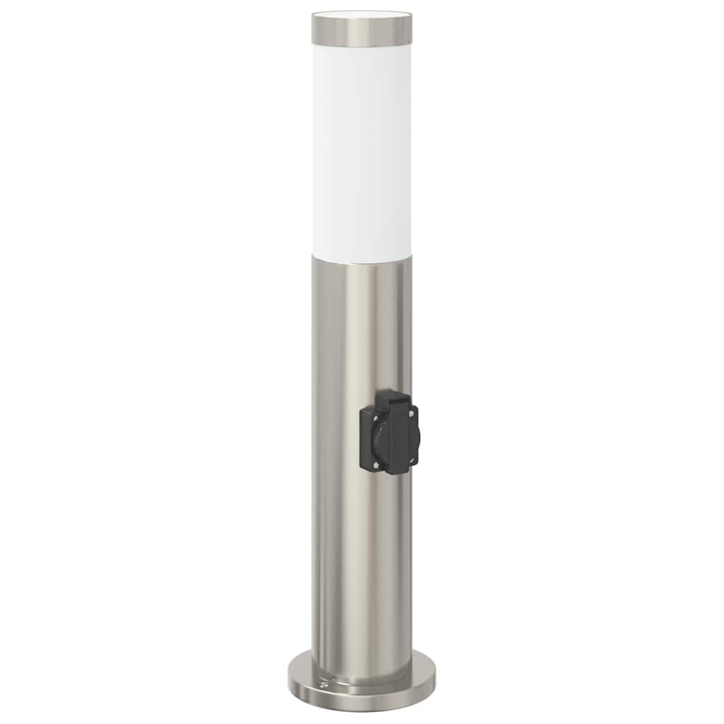 Sloupkové Svítidlo Se Zásuvkou 50 Cm Nerezová Ocel Ip44