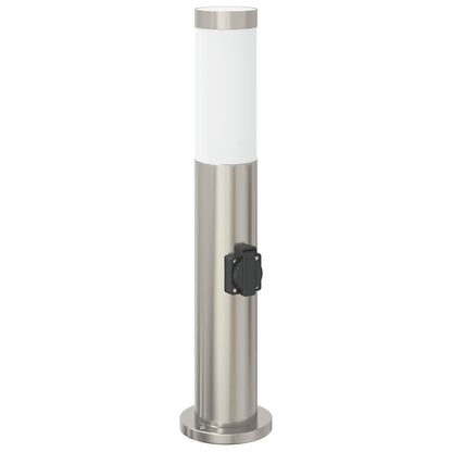 Sloupkové Svítidlo Se Zásuvkou 50 Cm Nerezová Ocel Ip44